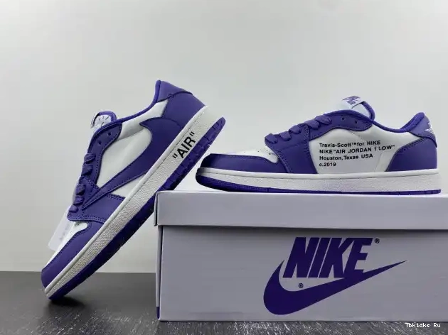 Rep TBK CUSTOM SCOTT X OFF-WHITE 1 AIR JORDAN TRAVIS DM7890-386 X 0406